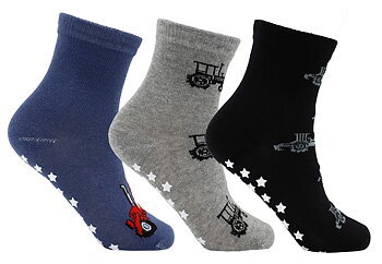3-Pack Barnstrumpor Med Halkskydd
