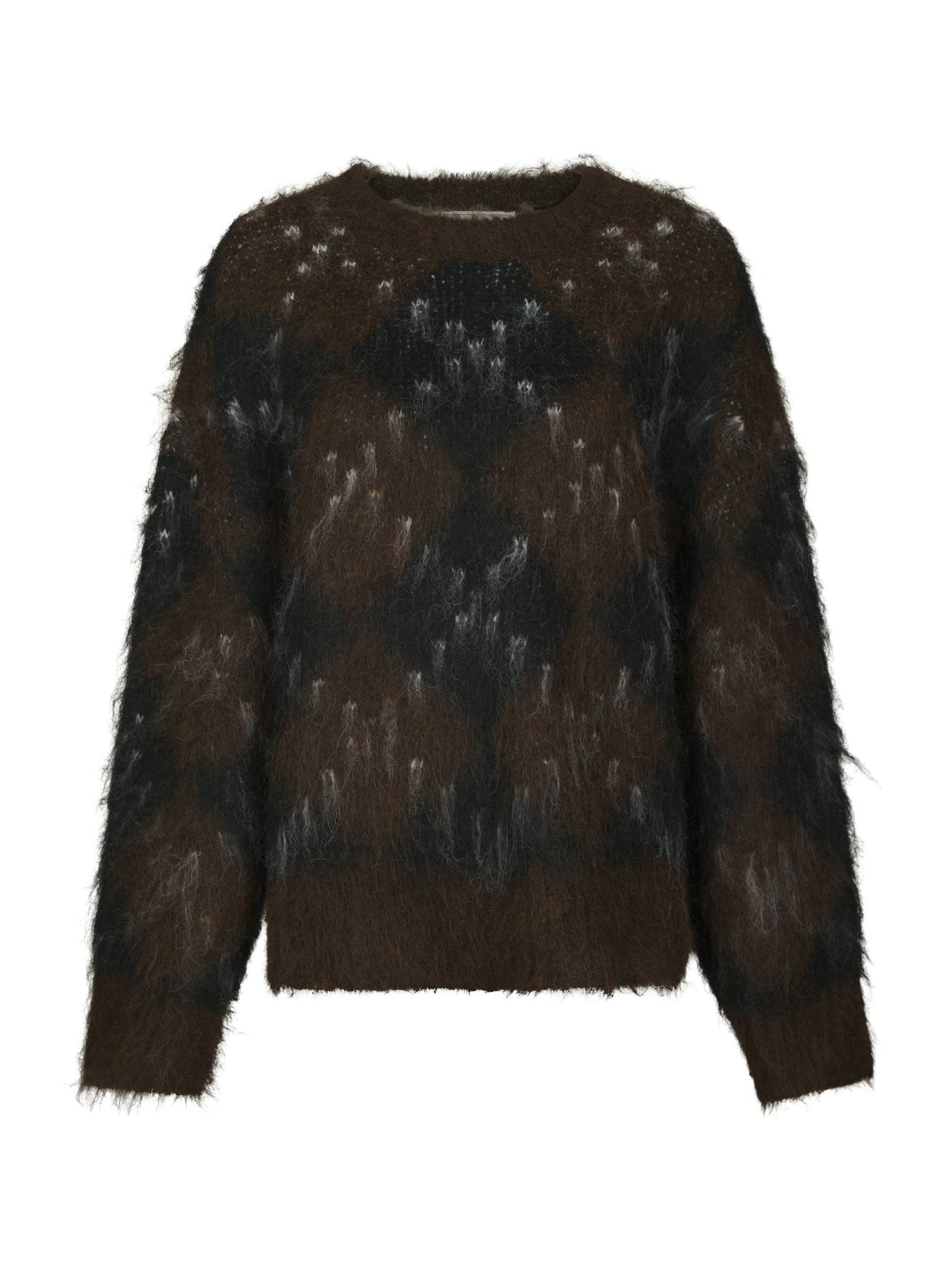 Neo Noir &nbsp;- Roeme Check Fluff Knit Blouse Dark brown - 5