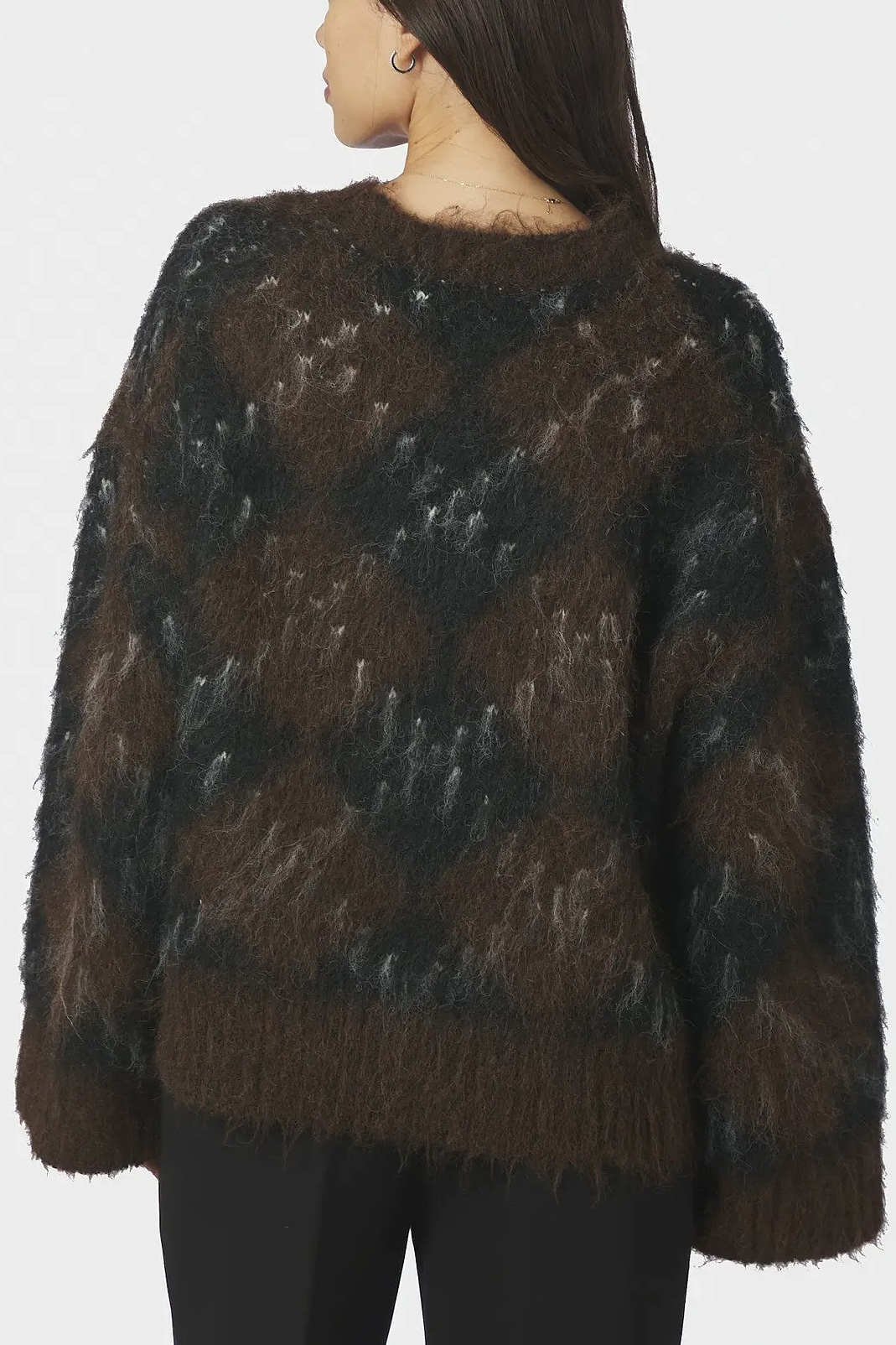 Neo Noir &nbsp;- Roeme Check Fluff Knit Blouse Dark brown - 2