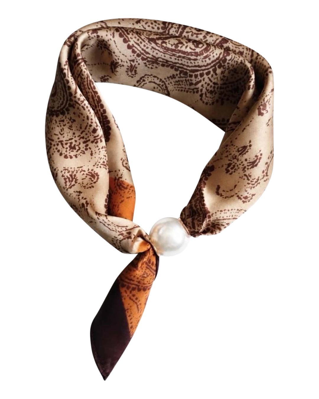 Scarf Chloe med magnet mönstrad beige/brun