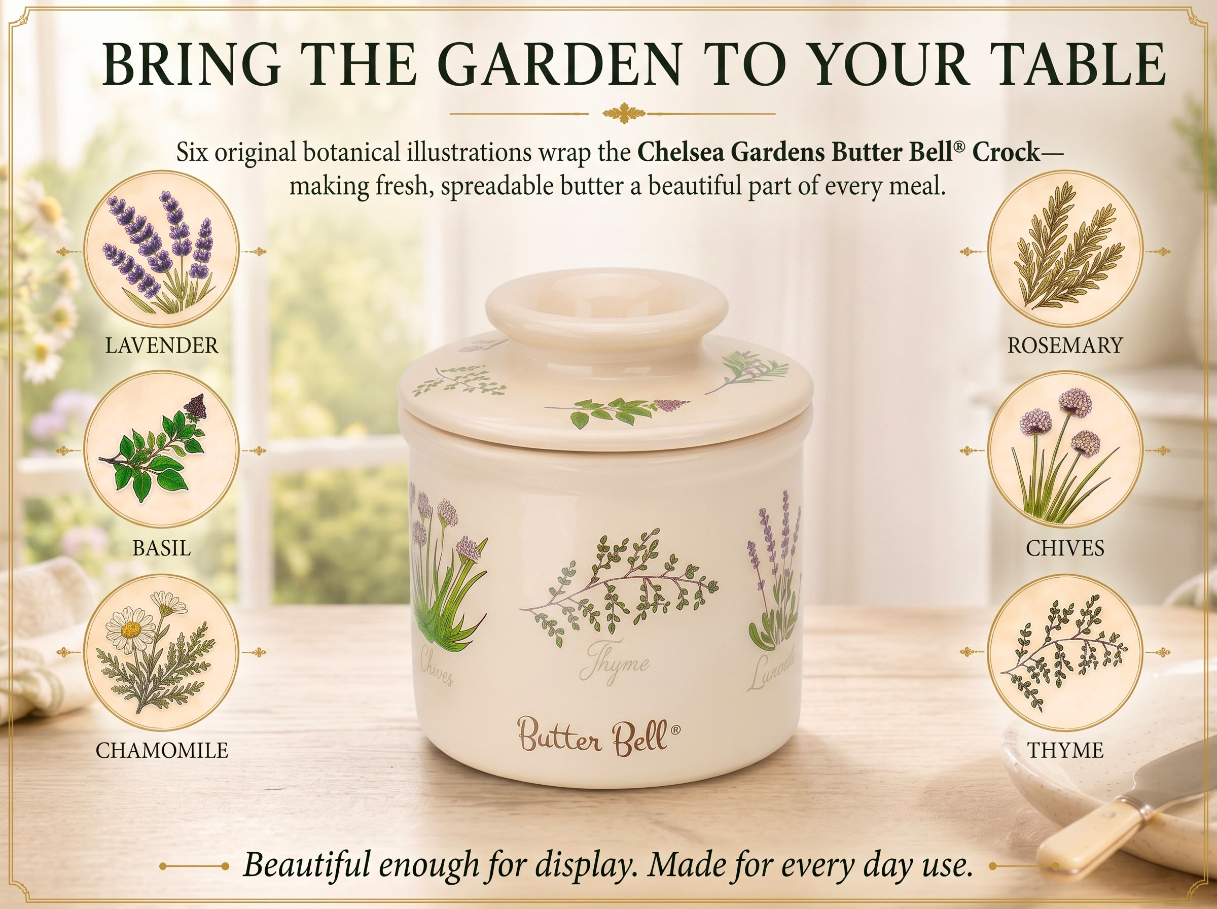 Smörklocka,  Chelsea Garden Butter Bell Crock- Butter Bell® - 5