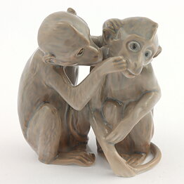 Ingeborg Plockross Irminger (20th Century) Pair of Monkeys #1524 8 cm