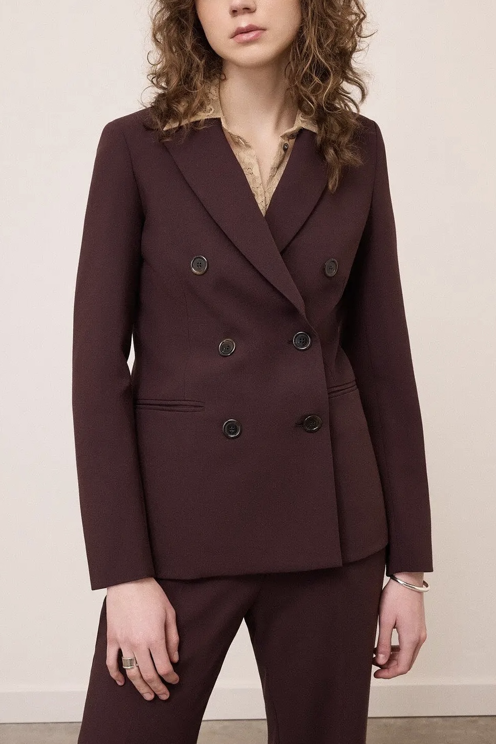 OttodÁme - Double Breasted Jacket Aubergine