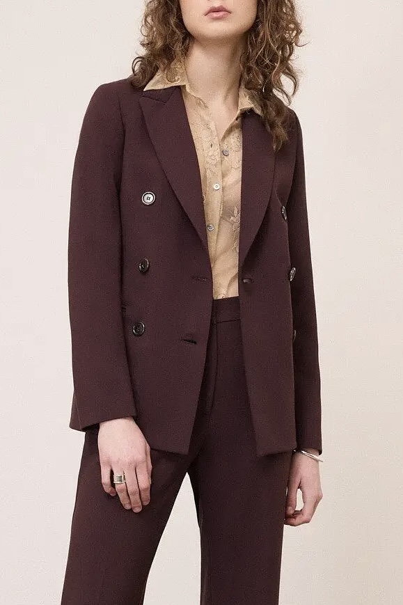 OttodÁme - Double Breasted Jacket Aubergine - 2