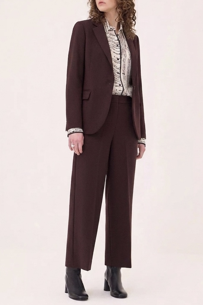 OttodÁme - Wide Cropped Trousers Aubergine - 3
