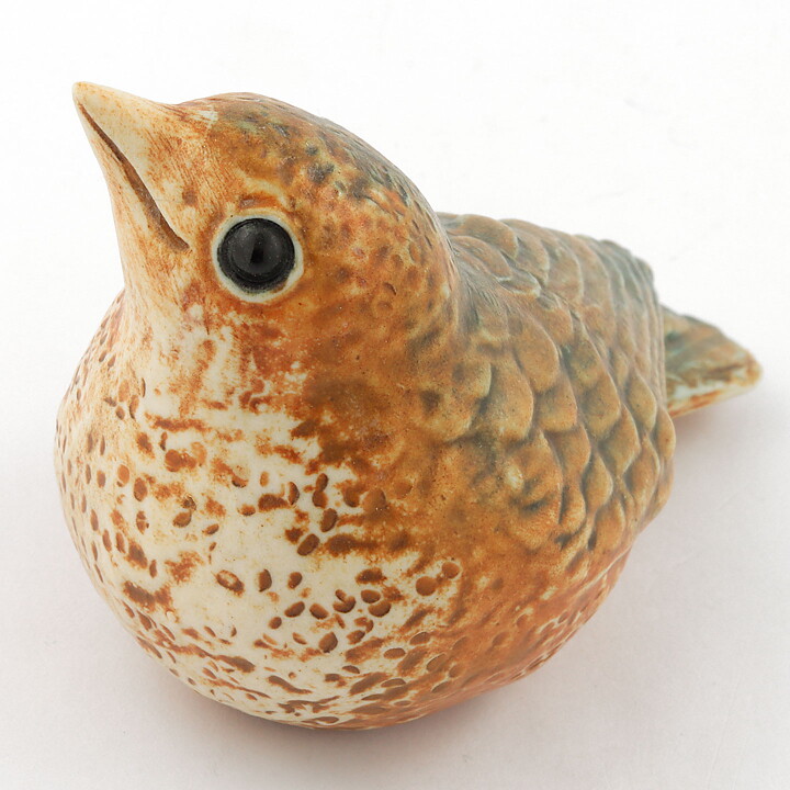 Poul Hauch Carlsen (1960s) Rounded Bird in Earthy Colors 8 cm