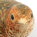 Poul Hauch Carlsen (1960s) Rounded Bird in Earthy Colors 8 cm