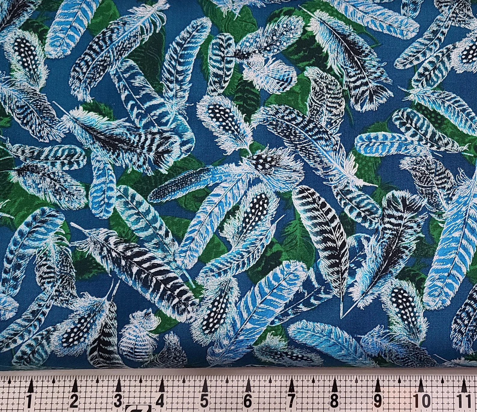 Gilded Feathers Peacock Blue