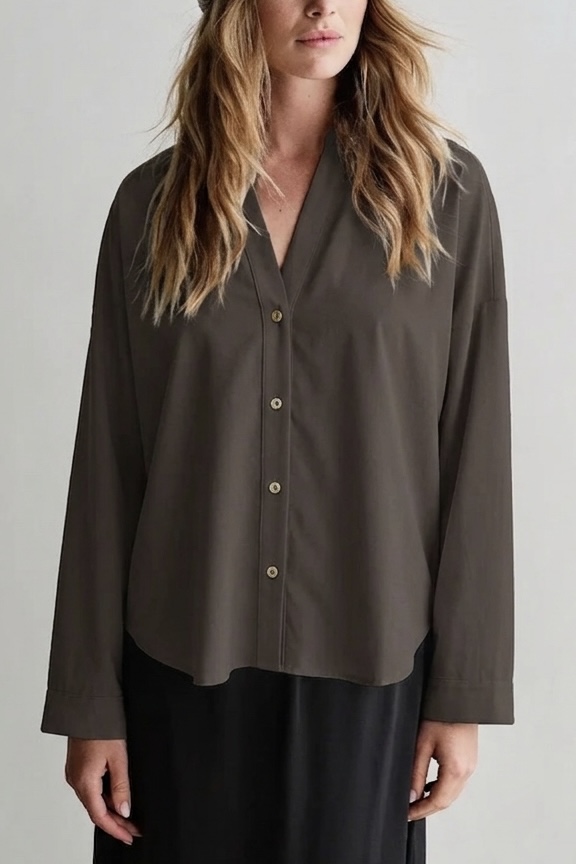 Penn & Ink NY  - Blouse Tabac