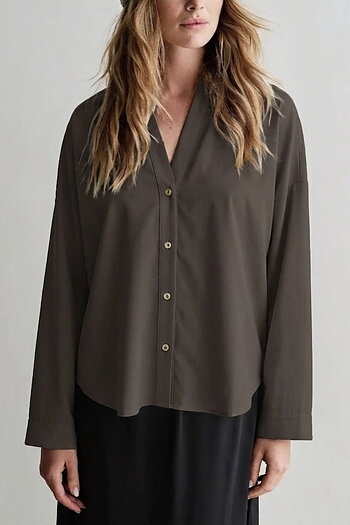 Penn & Ink NY  - Blouse Tabac