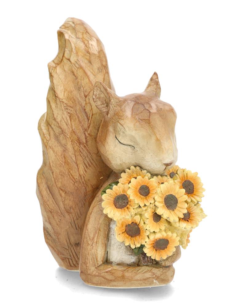 Squirrel with sunflower bouquet 12x20x26 cm - 5