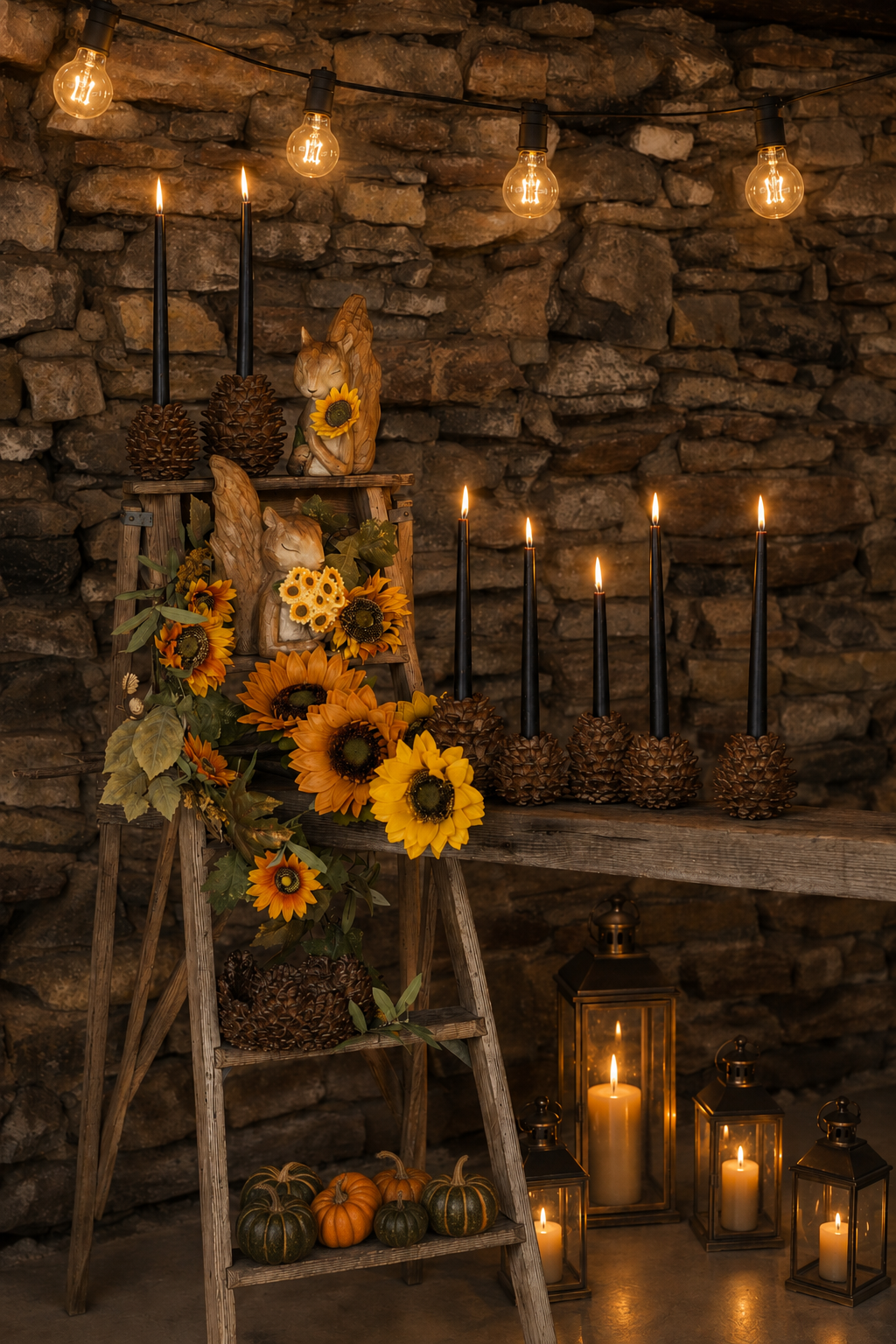 Squirrel with sunflower bouquet 12x20x26 cm - 9