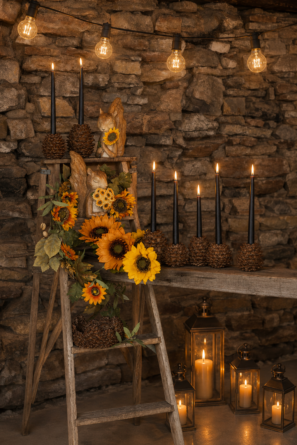 Squirrel with sunflower bouquet 12x20x26 cm - 8