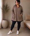 Hoodie med leopardmönstrade detaljer, brun 
