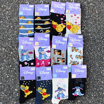 Storpack damstrumpa Nalle Puh- Storlek 35-40 - 12 par 