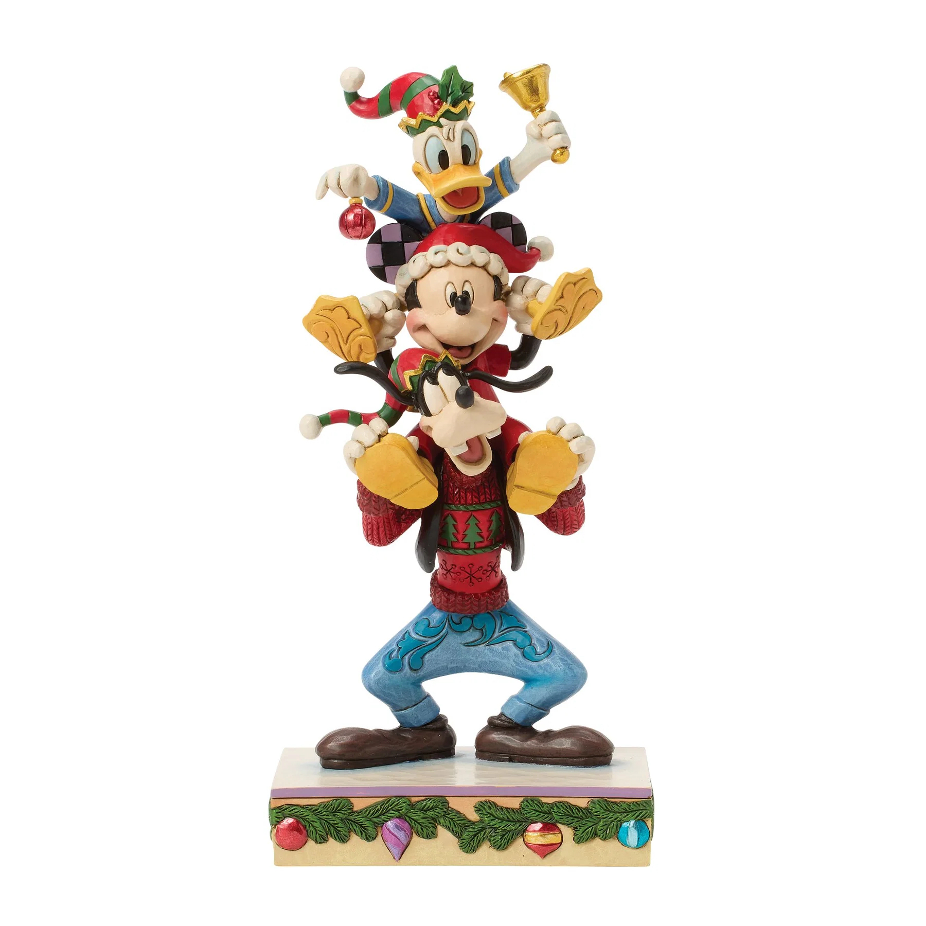 Jim Shore Disney Figurin - Mickey Donald Goofy Stacked