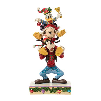 Jim Shore Disney Figurin - Mickey Donald Goofy Stacked