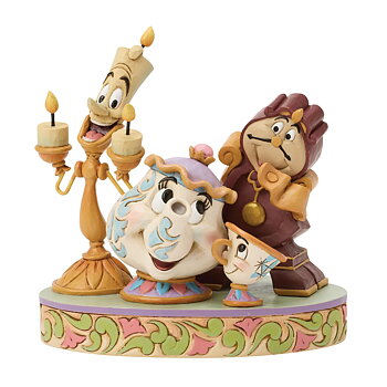 Jim Shore Disney Figurin - Lumiere Mrs Potts Cogsworth