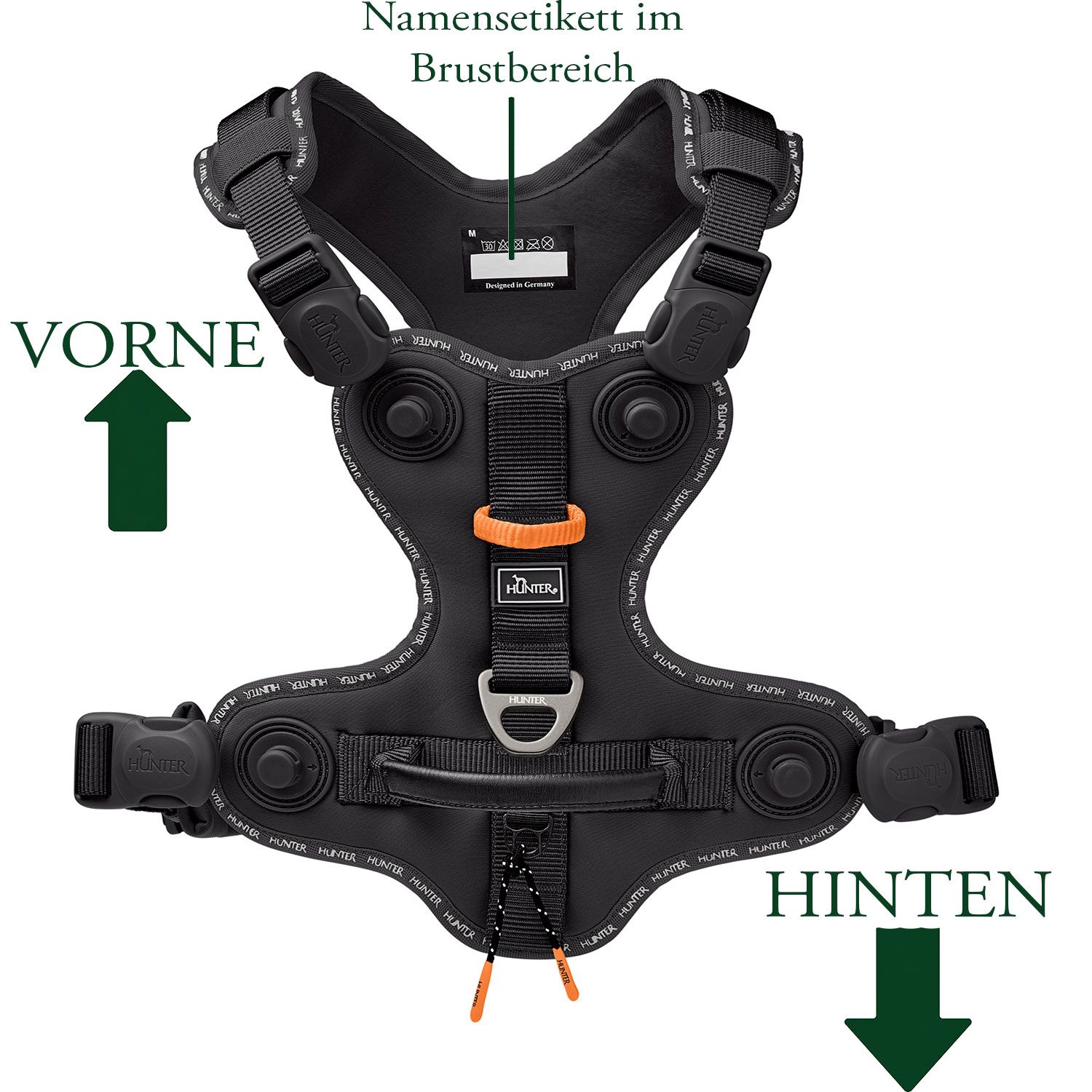 HUNTER Harness ErgoMove Pro™ Svart - olika storlekar - 8