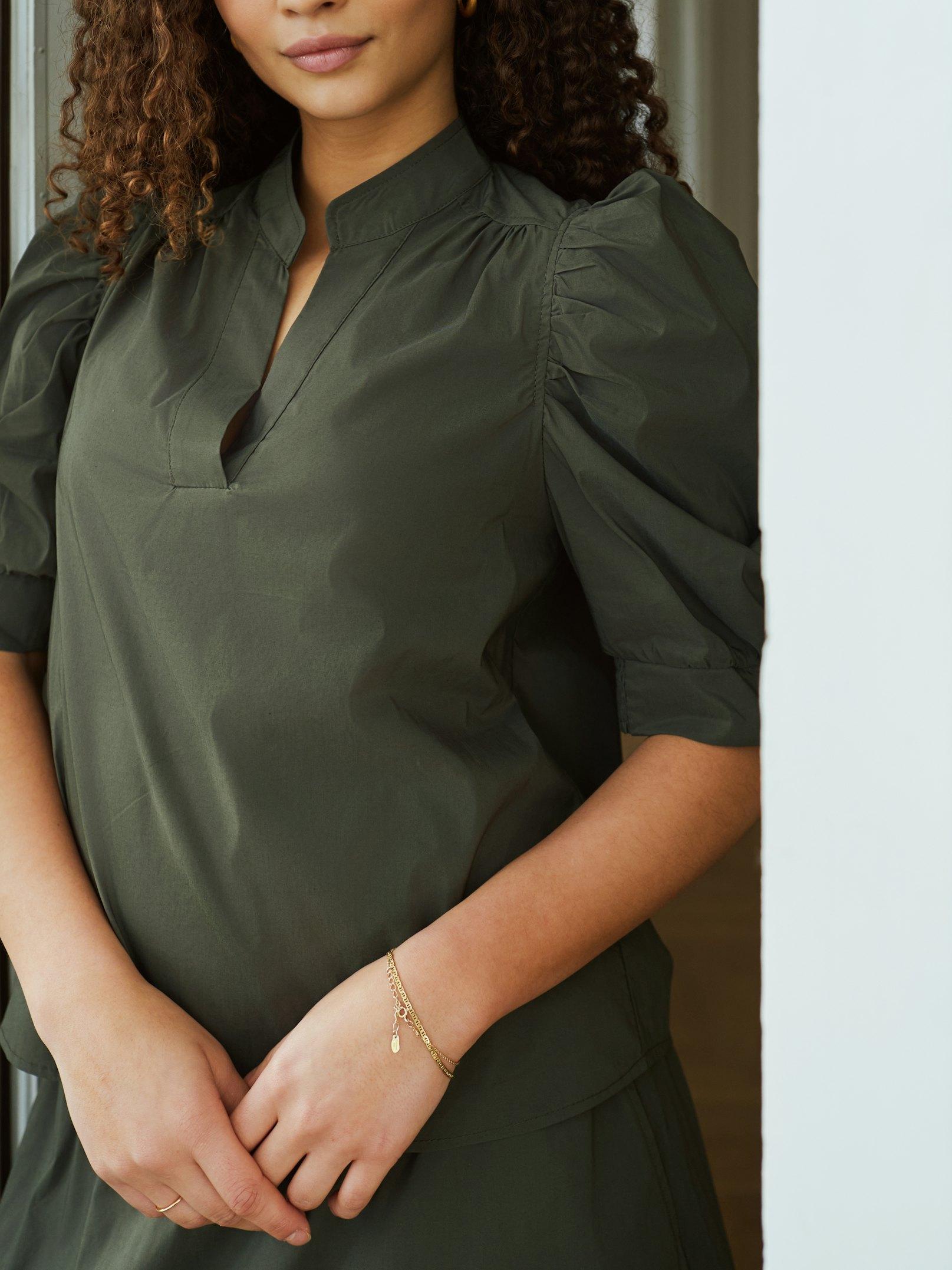 Roella Poplin Blouse Army - 8
