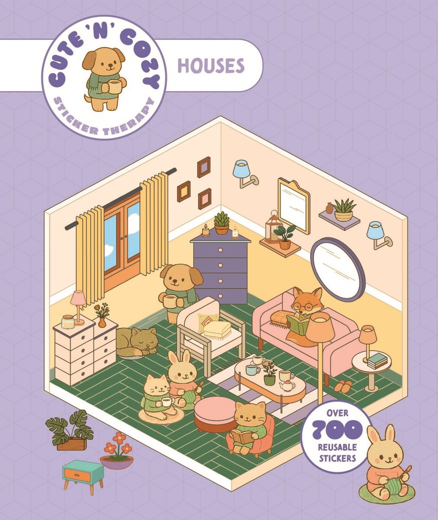Cute 'n' Cozy Sticker Therapy: Homes