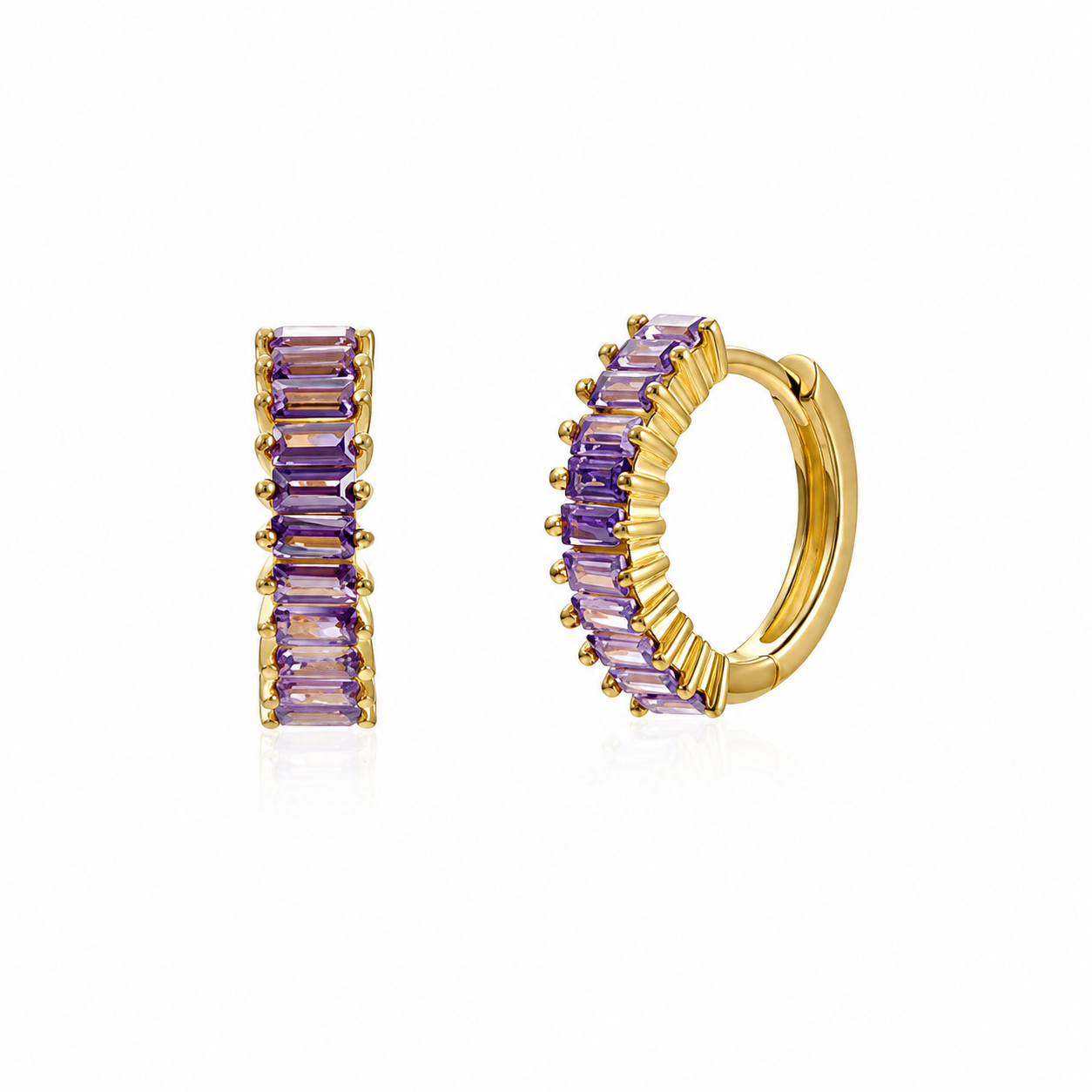 SANDRA EARRING VIOLET GOLD