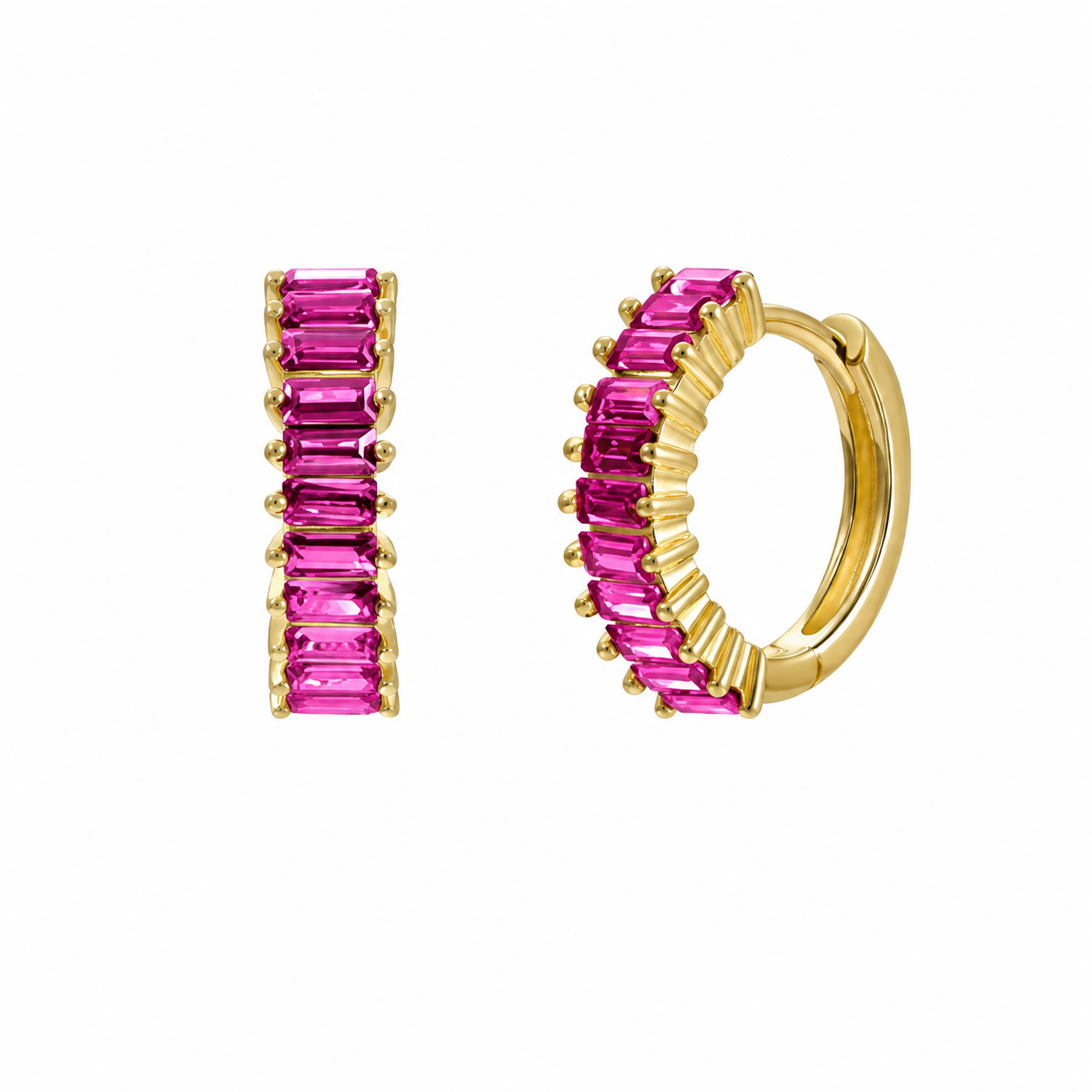 SANDRA EARRING FUSCHIA GOLD