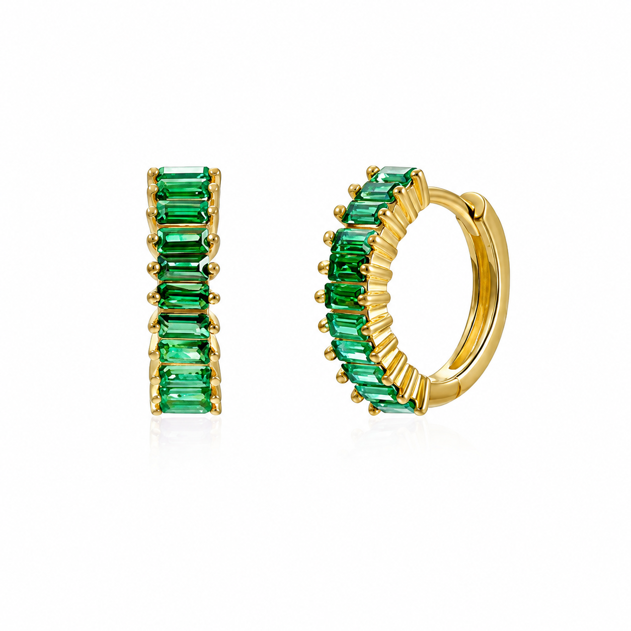 SANDRA EARRING GREEN GOLD