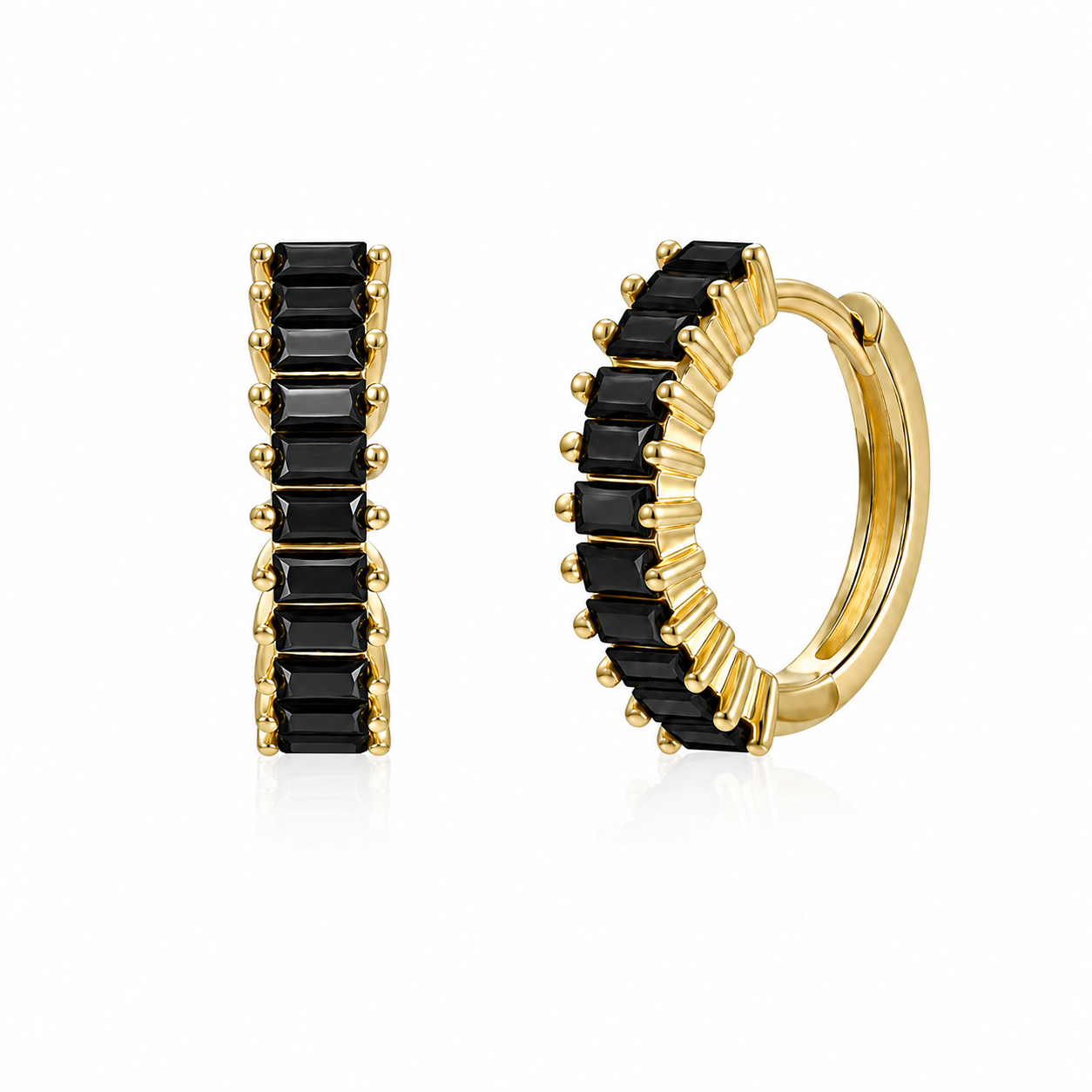 SANDRA EARRING BLACK GOLD