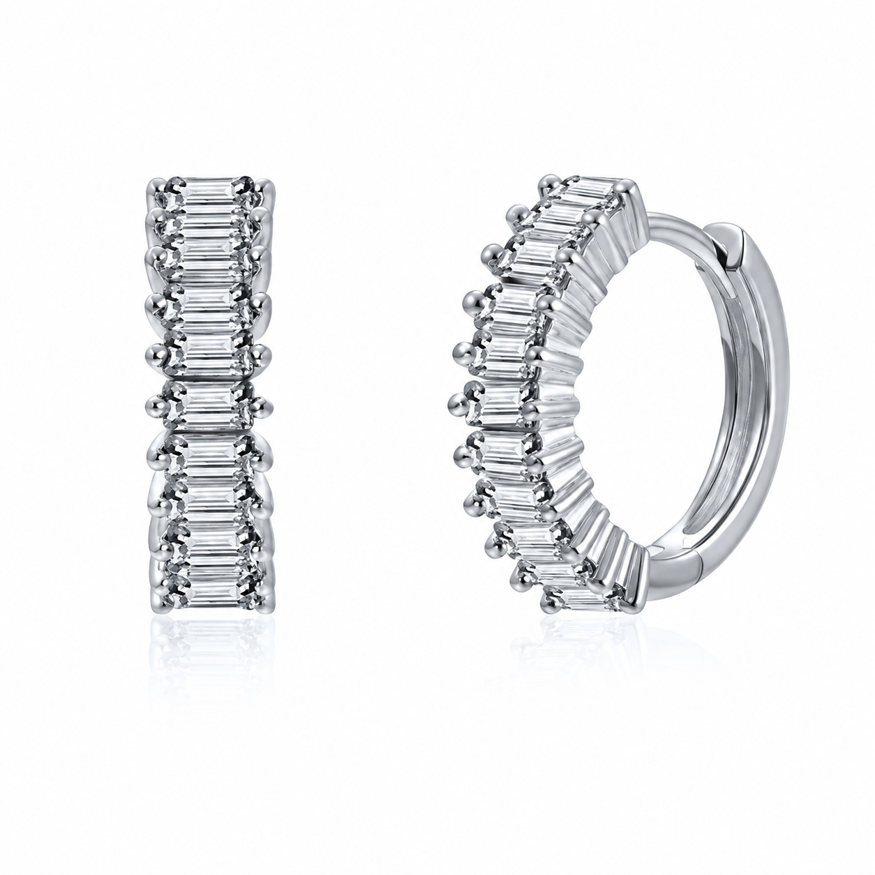 SANDRA EARRING CLEAR SILVER