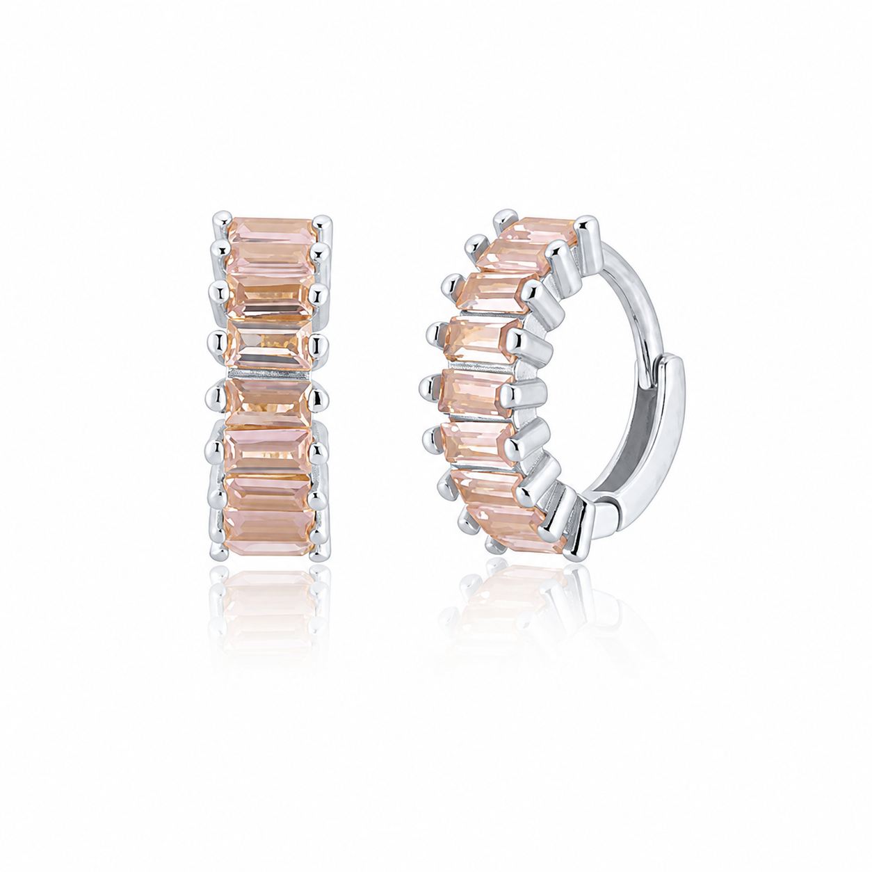 SANDRA EARRING PALE PINK SILVER