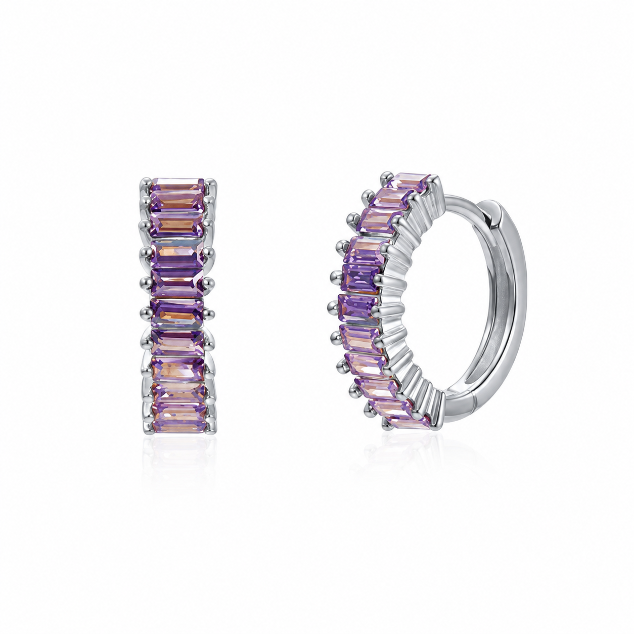 SANDRA EARRING VIOLET SILVER