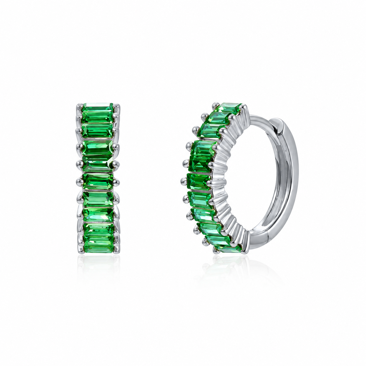 SANDRA EARRING GREEN SILVER