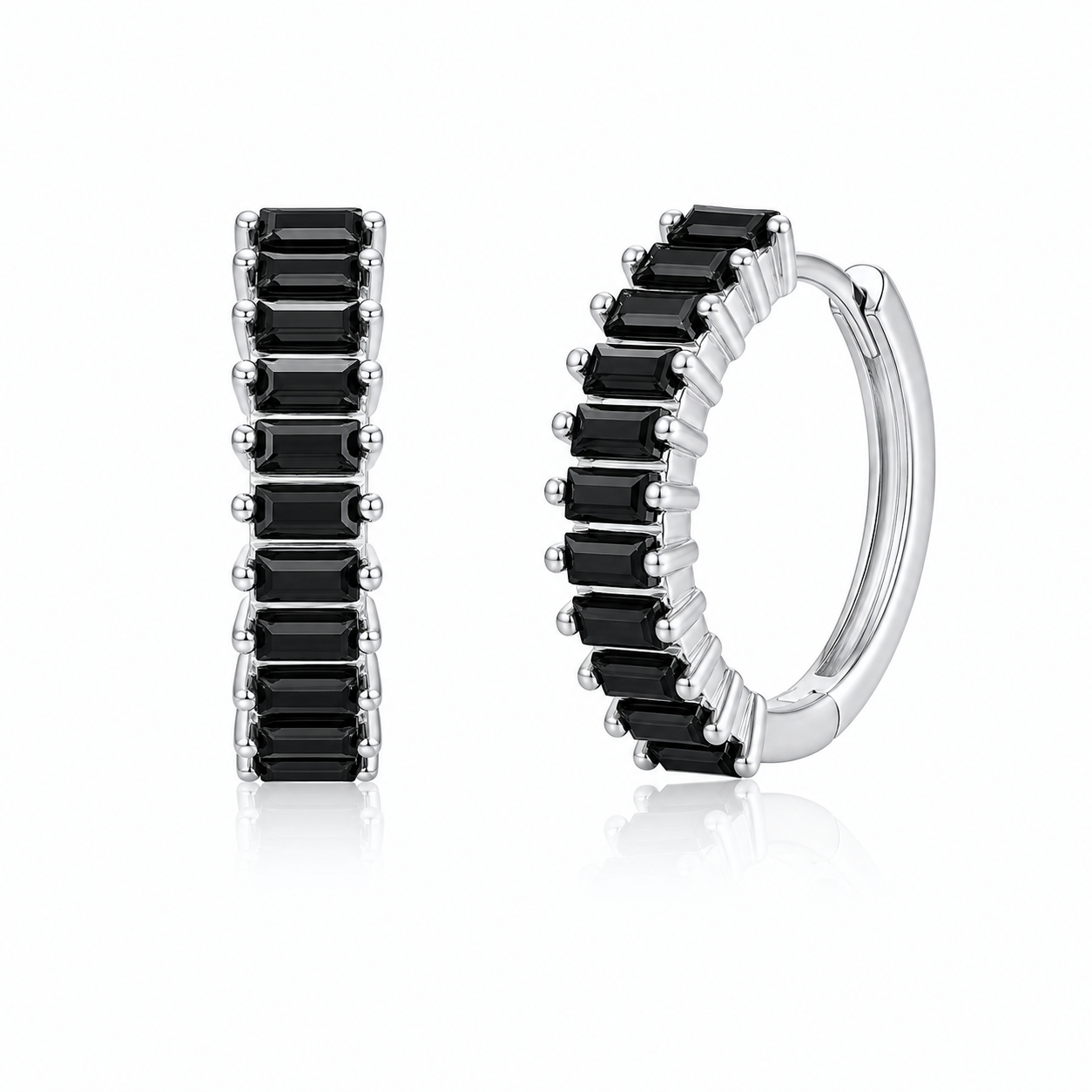 SANDRA EARRING BLACK SILVER