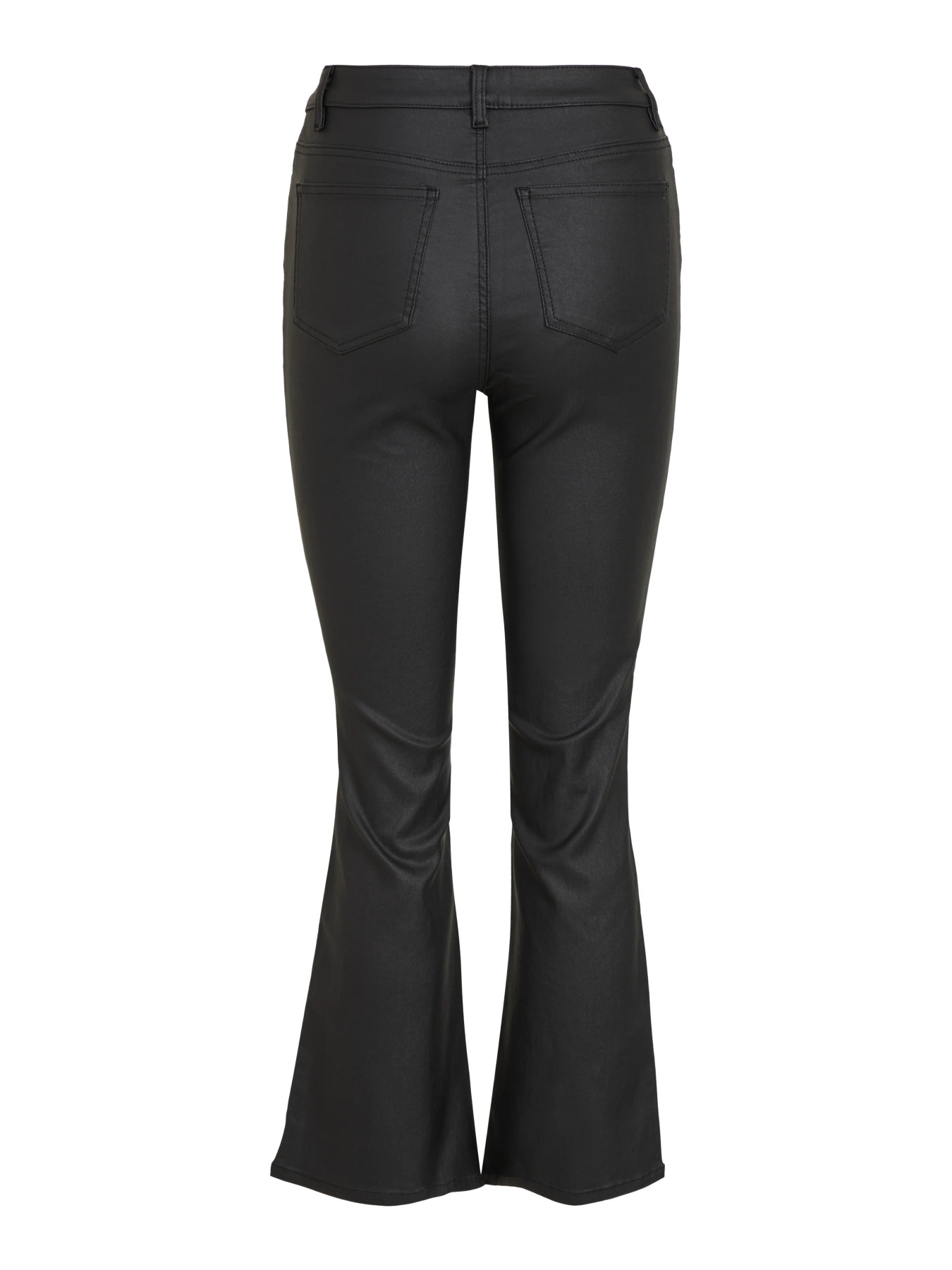 OBJBELLE MW 78 COATED FLARED PANTS DIV Black - 2