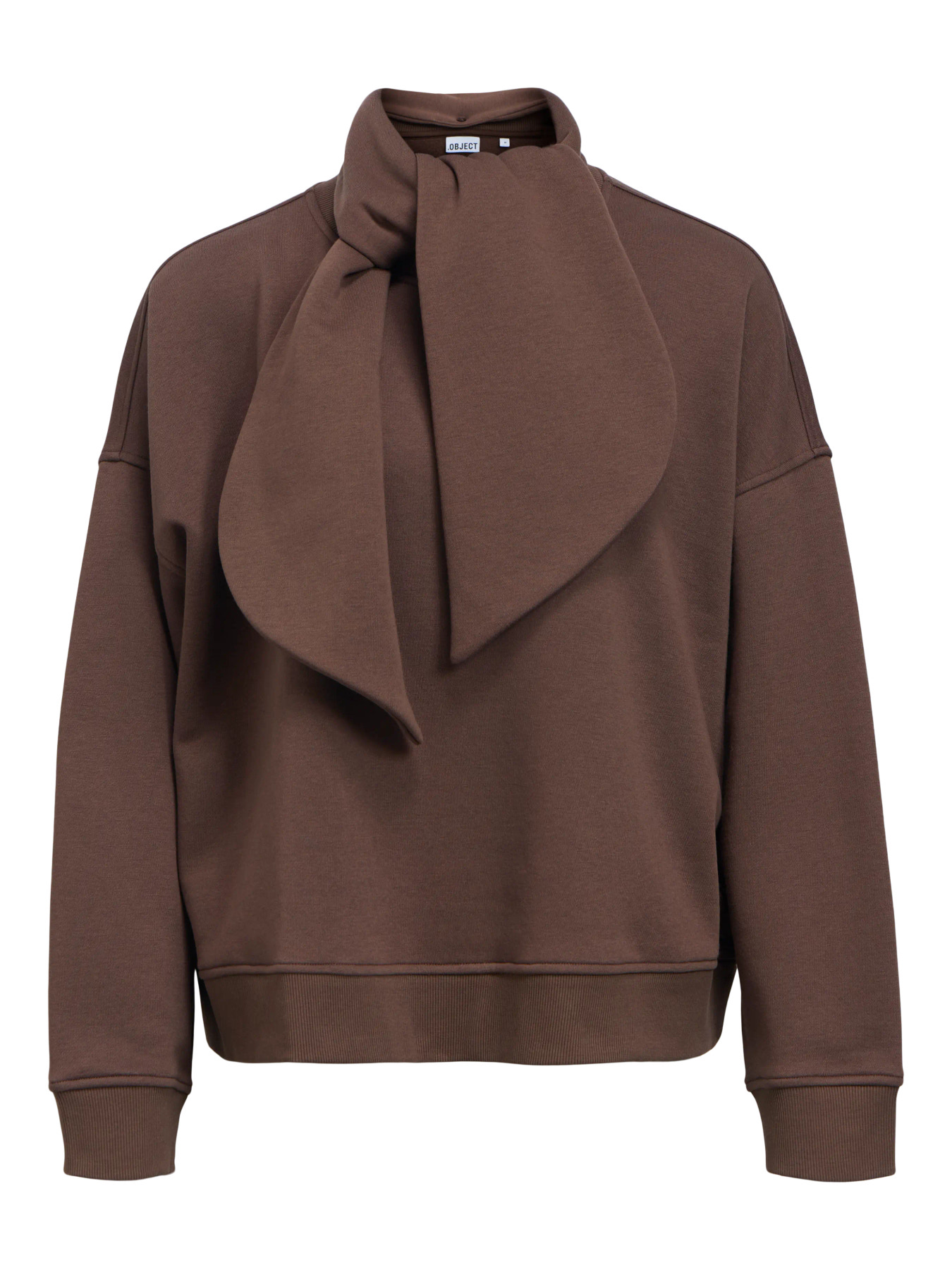 OBJARINA LS OZ TIE SWEATSHIRT NOOS Seal Brown