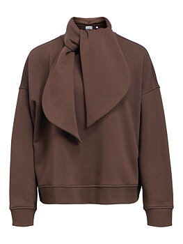 OBJARINA LS OZ TIE SWEATSHIRT NOOS Seal Brown