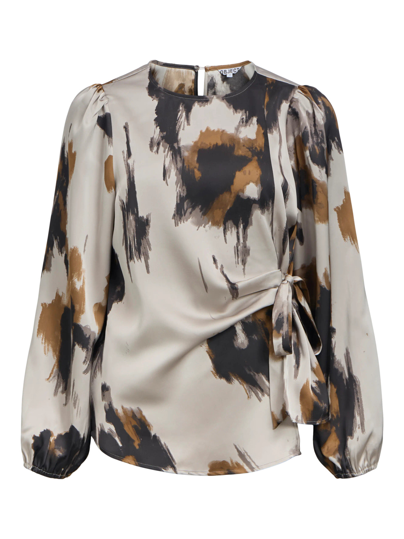 OBJCHILLI LS RE O-NECK TOP NOOS Opal Gray Carafe