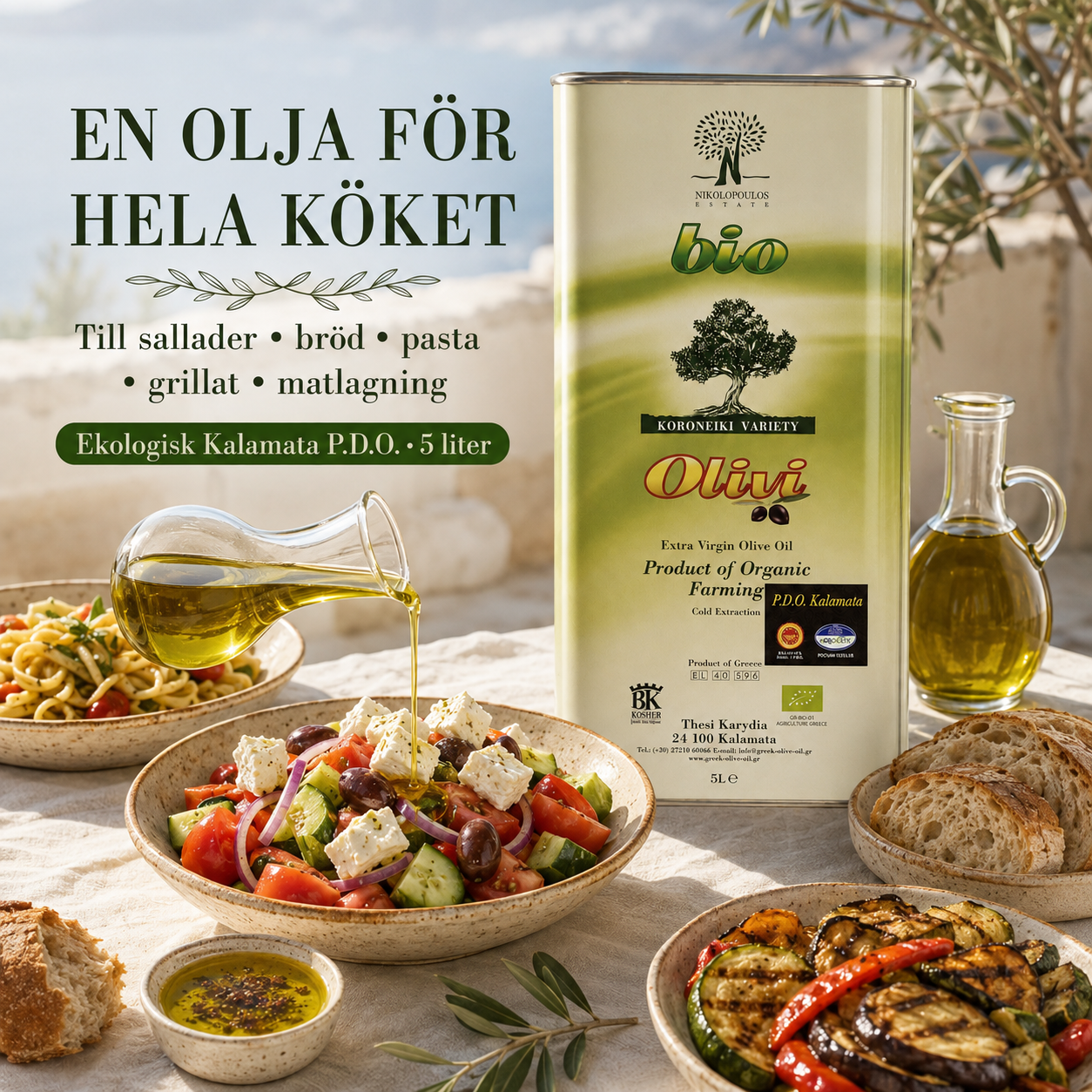 Olivi Bio Kalamata P.D.O. Ekologisk Olivolja 5L, nikolopoulos estate - 4