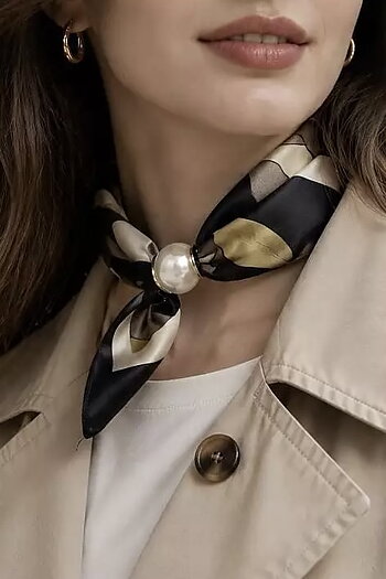 Qnuz - Scarf Retro & Pearl  Black