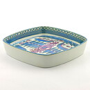 Marianne Johnson (Tenera 1958) Squared Bowl with Blue/Purple Flower Decor  #412-2883  17 cm