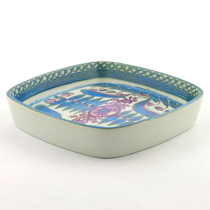 マリアンヌ・ジョンソン  Teneraシリーズ  青／紫色の花のボウル  17cm  1958年  #412-2883