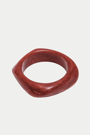 Bow 19 - Big Square Bracelet Red Marble