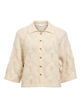 OBJKAISA FLORA 3/4 LO KNIT CARDIGAN NOOS Birch Melange