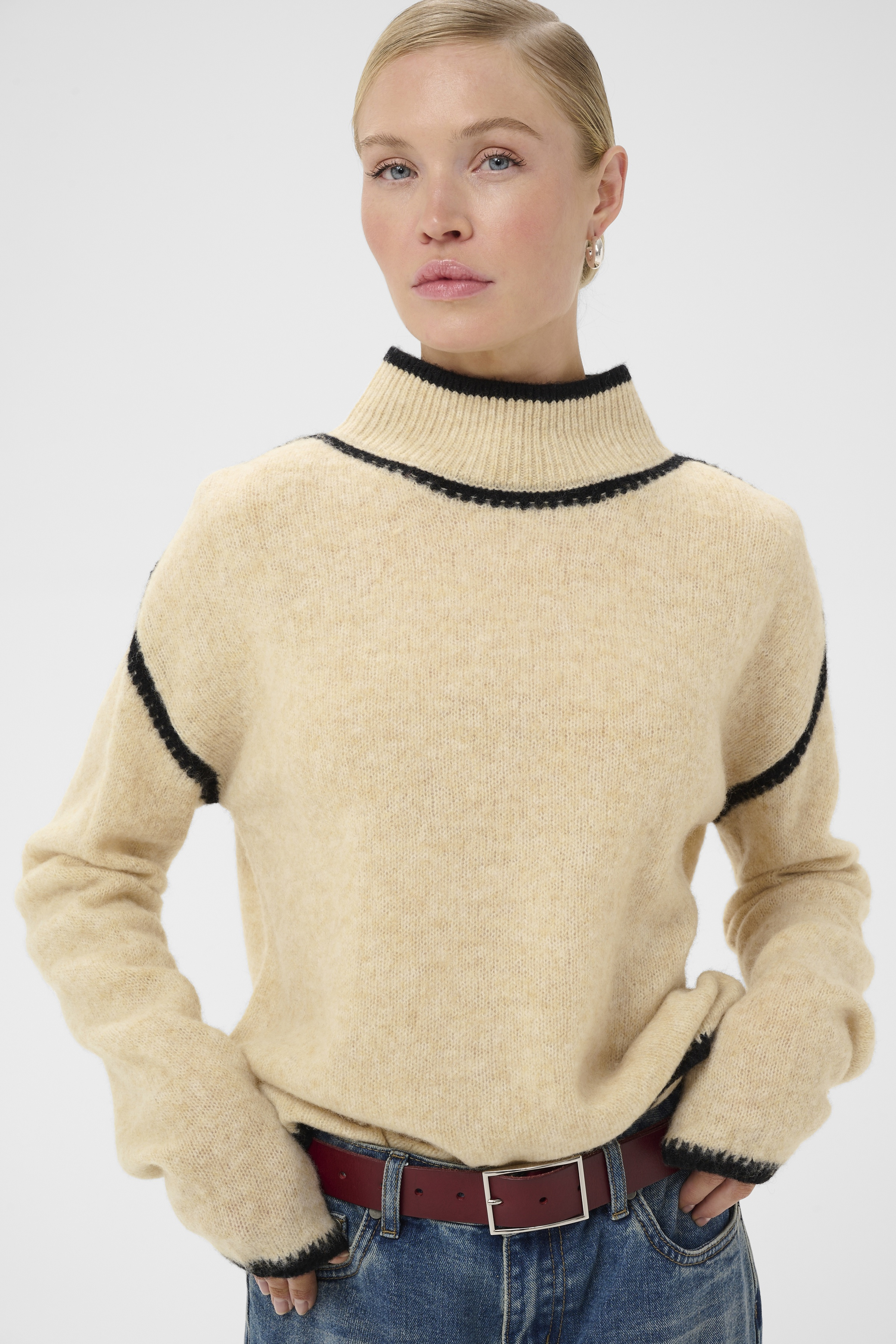 CUjia Katrina Turtleneck Whitecap Melange - 3
