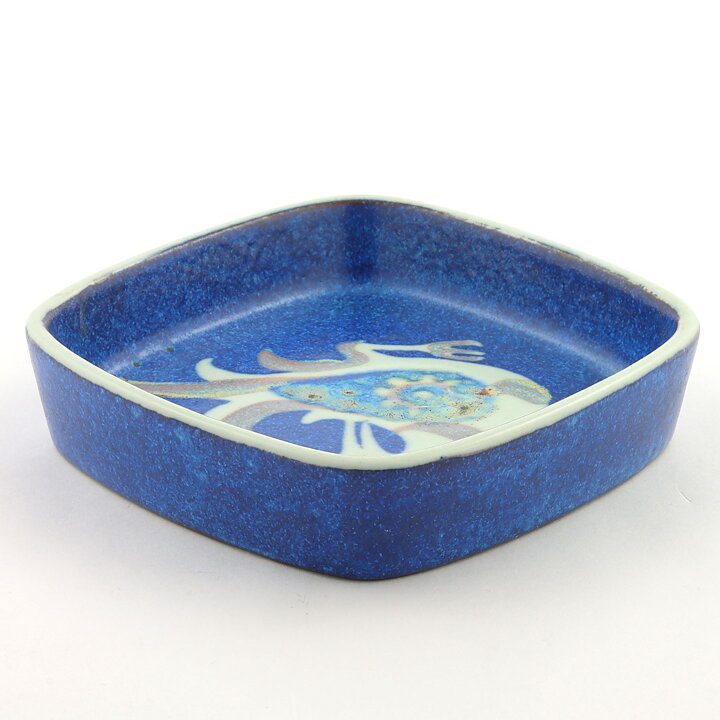 Nils Thorsson (Baca 1965) Squared Bowl with Colorful Bird Decor  11 cm  #708-2882