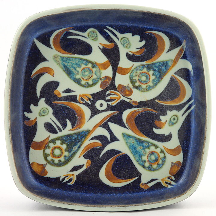 ニルス・ソーソン  Bacaシリーズ  カラフルな鳥の柄のボウル  17cm  1965年  #708-2883