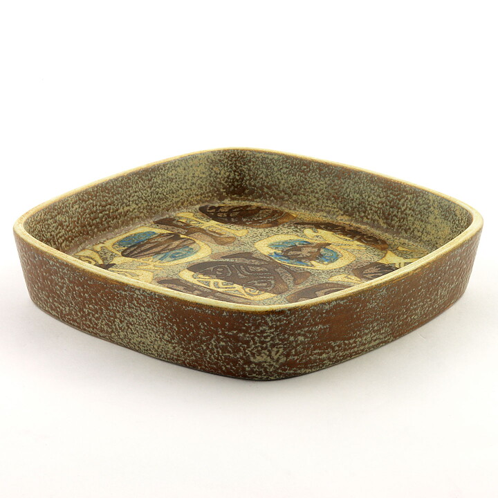 Nils Thorsson (Baca 1965) Squared Bowl with Abstract Decor  17 cm  #734-2883