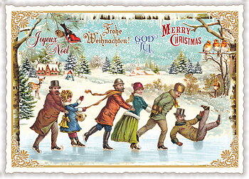 Tausendschön : Christmas Skating - Vykort