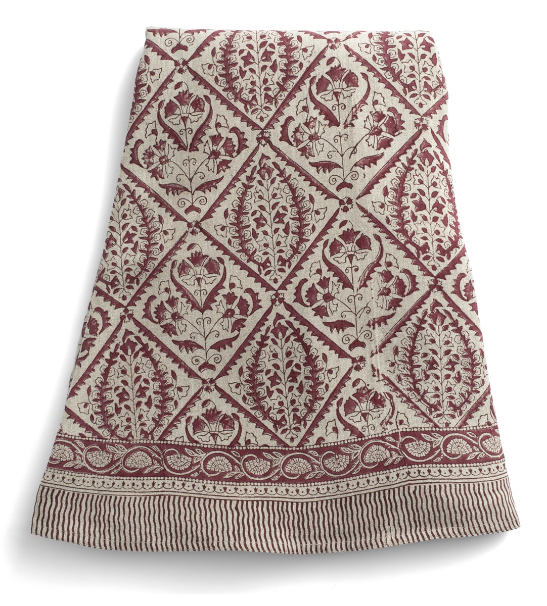 Chamois Rund Linneduk Jaipur Red